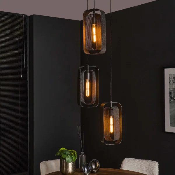 Vico Wilder 3L - lampe suspendue - Ø 35 x 150 cm - artic black