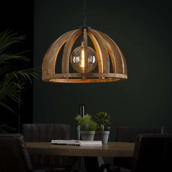 Vico Wooden Bars - lampe suspendue - Ø 62 x 150 cm - bois de manguier