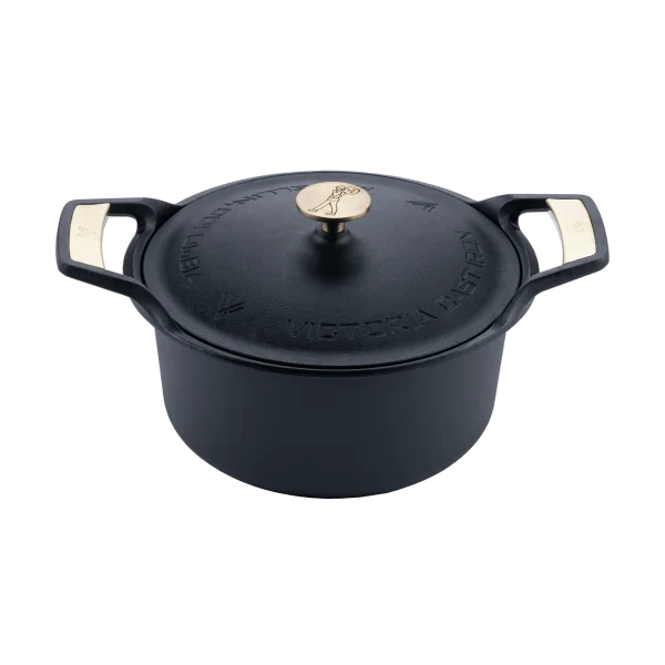 Victoria Cocotte Signature avec couvercle en fonte 5,5 L Noir