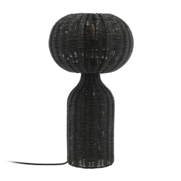 Villa Collection Lampe de table en rotin Werna Ø30 Noir