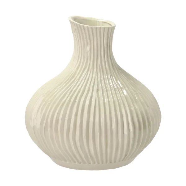 Villa Collection Vase en chêne 28xØ27 cm Crème blanche