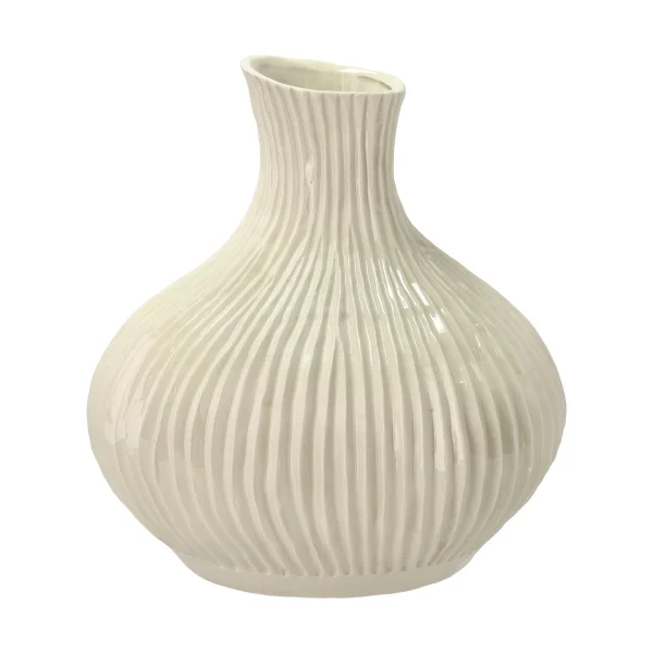 Villa Collection Vase en chêne 33,5xØ31 cm Ivoire