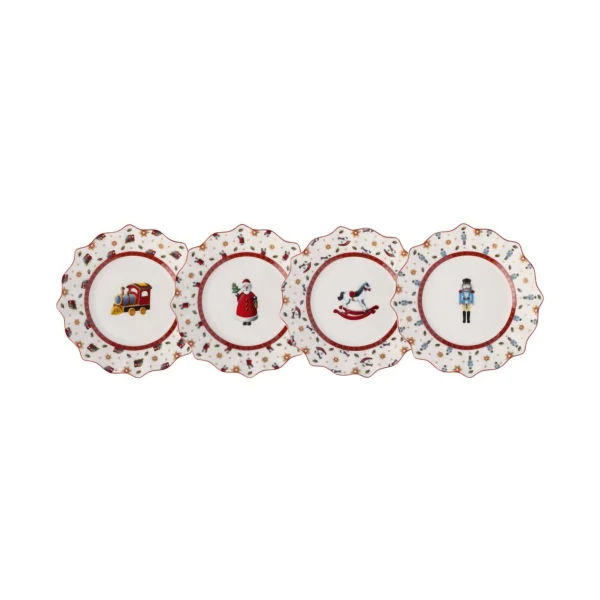 Villeroy & Boch Assiette Toy's Delight 4 pièces Blanc-rouge