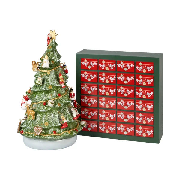 Villeroy & Boch Calendrier de l'Avent avec sapin de Noël Christmas Toys Memory Vert-rouge