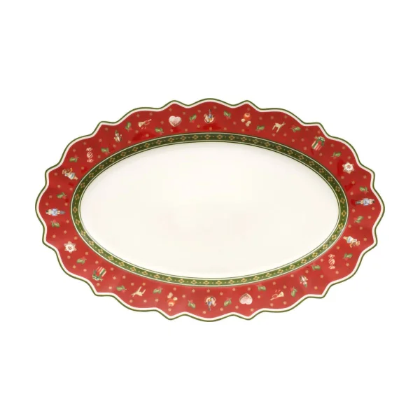Villeroy & Boch Plat de service ovale Toy's Delight 31x50 cm Blanc-rouge