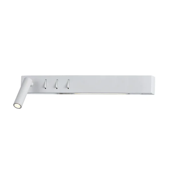 VK Lighting Bar - applique murale avec liseuse à gauche - 40 x 17 x 5 cm - 3W + 2x6W LED inclus - blanc