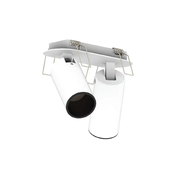 VK Lighting Coko - spot encastrable avec rosace encastrée - 12,5 x 3,5 x 7,3 cm - Ø 60 mm taille de montage, 100 x 35 mm taille d'encastrement - 2 x 6W LED incl. - blanc