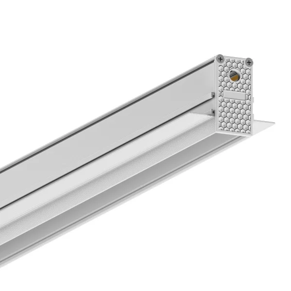 VK Lighting Eiva - système de rail magnétique - profil encastré de 2m - 2,7 x 5,6 cm - dimmable DALI - blanc