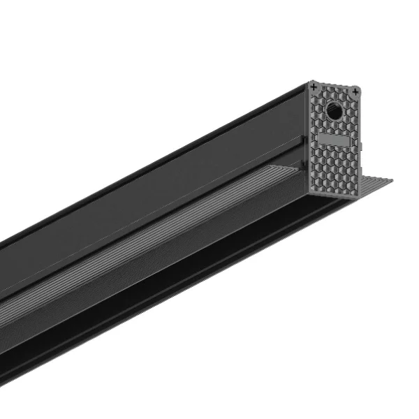 VK Lighting Eiva - système de rail magnétique - profil encastré de 2m - 2,7 x 5,6 cm - dimmable DALI - noir