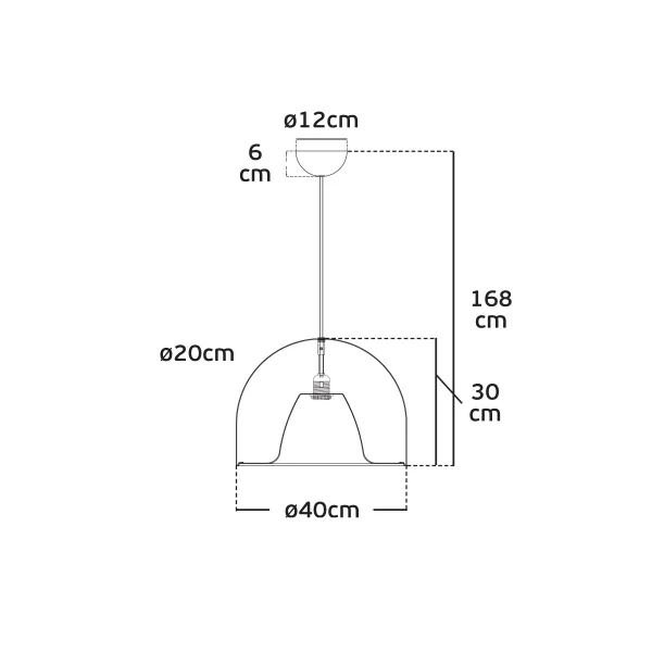 VK Lighting Koula - suspension - Ø 40 x 168 cm - gris