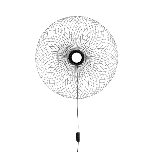 VK Lighting Synnefo - applique murale avec interrupteur à câble et prise - Ø 61 ou 74 cm - 8W LED inclus - noir