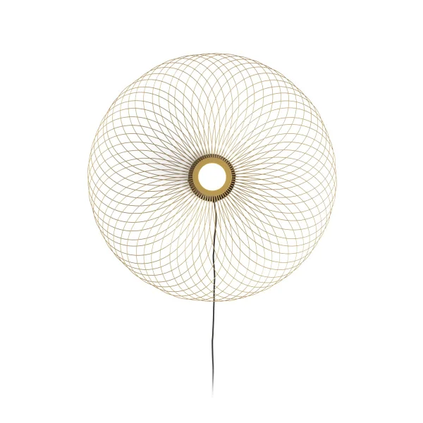 VK Lighting Synnefo - applique murale avec interrupteur à câble et prise - Ø 74 x 7 cm - 8W LED inclus - or