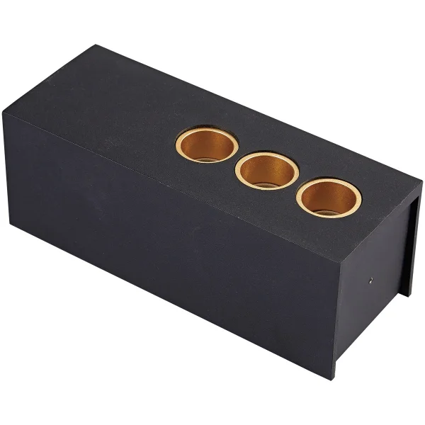 VK Lighting Tetra - plafonnier/mural - 17,1 x 6,3 x 6,6 cm - 15W LED inclus - noir
