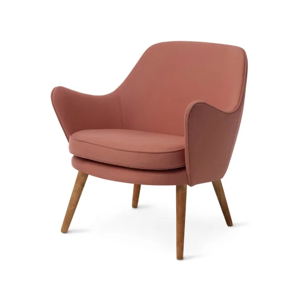 Warm Nordic Chaise lounge Dwell Hero 511 blush-pieds en chêne fumé