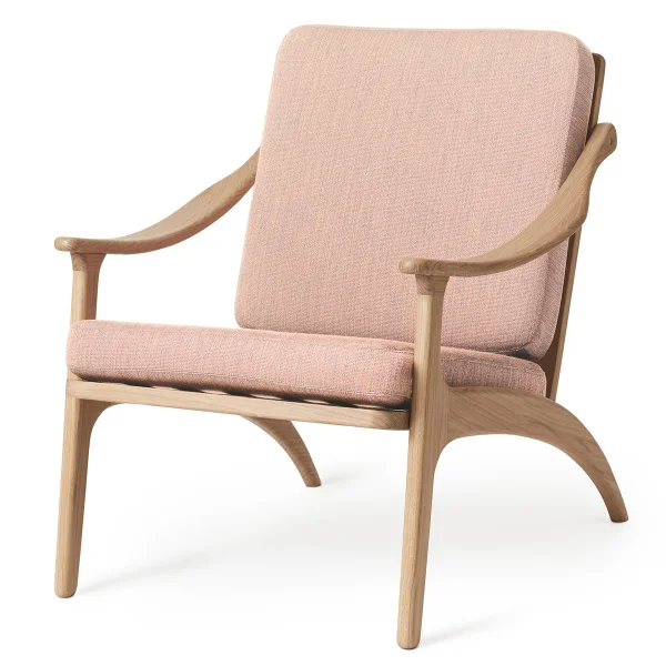 Warm Nordic Fauteuil chêne huilé blanc Lean Back Canvas Pale rose