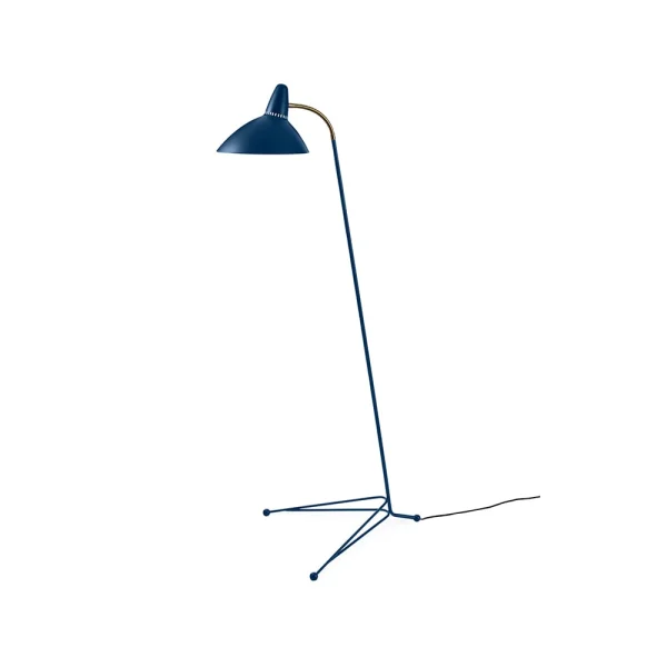 Warm Nordic Lampadaire Lightsome azure blue, détail en laiton