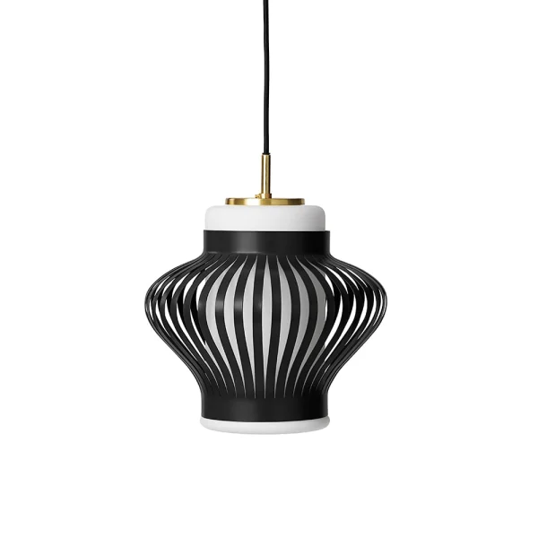 Warm Nordic Suspension Opal Lamella black noir, opale sablée