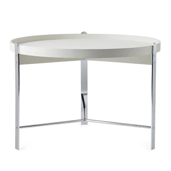 Warm Nordic Table basse Compose Ø70 cm avec structure chromée Warm white