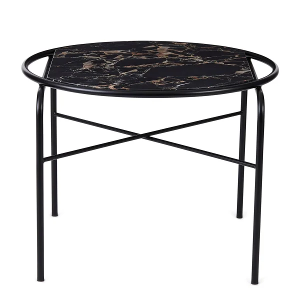 Warm Nordic Table basse marbre Secant Ø60 cm Black-gold