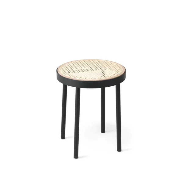 Warm Nordic Tabouret Be My Guest rotin, structure en acier noir