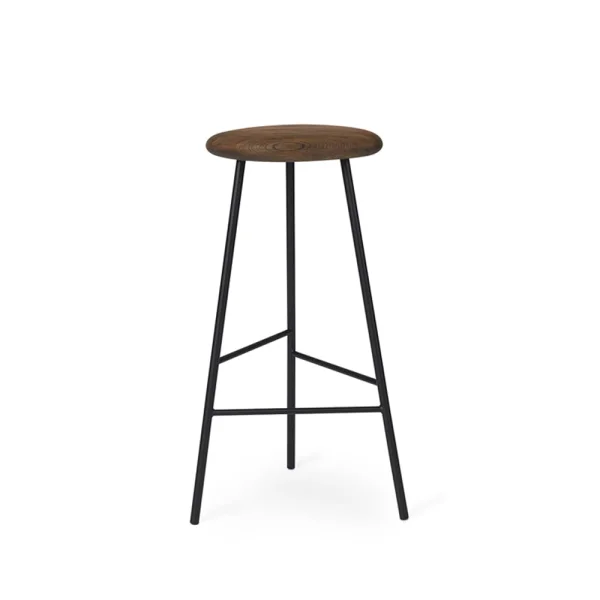 Warm Nordic Tabouret de bar Pebble chêne fumé, h.75, structure noire