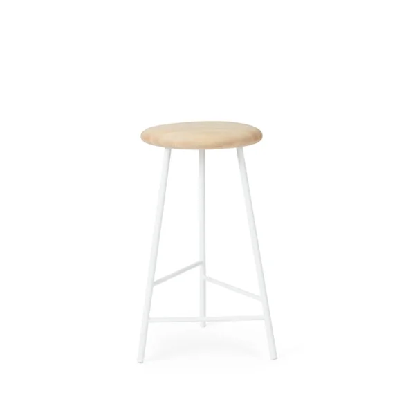 Warm Nordic Tabouret de bar Pebble frêne huilé, h.65, structure blanche