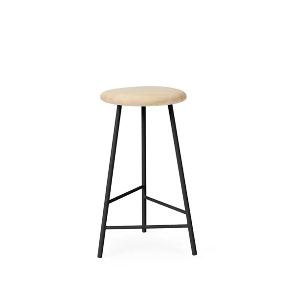 Warm Nordic Tabouret de bar Pebble frêne huilé, h.65, structure noire