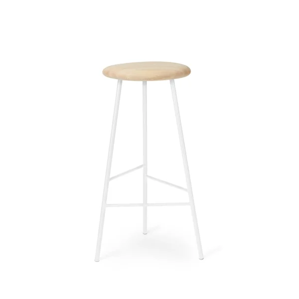 Warm Nordic Tabouret de bar Pebble frêne huilé, h.75, structure blanche