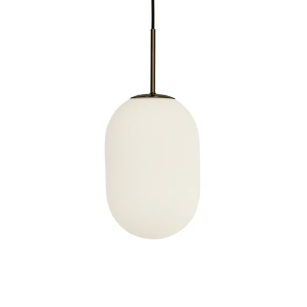 Watt & Veke - Suspension Noor, Ø 18 cm, opale/noir, verre