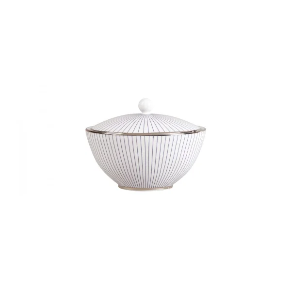 Wedgwood Sucrier avec couvercle Pinstripe blanc