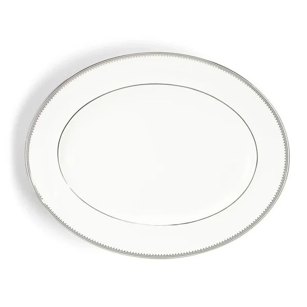 Wedgwood Vera Wang Grosgrain plat ovale White