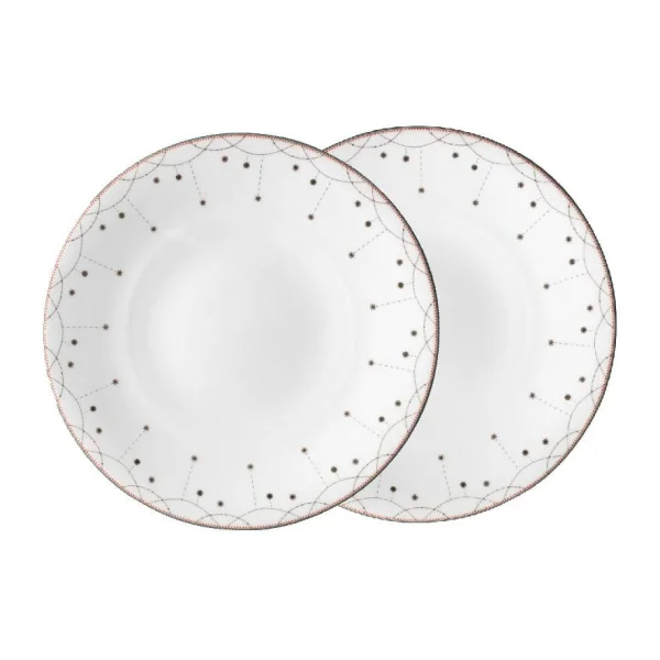 Wik & Walsøe Julemorgen Girlander assiette Ø28 cm, lot de 2 Blanc
