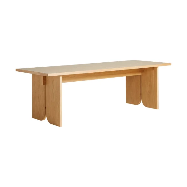 Woud Table à manger Kimono 240x90 cm Bois de chêne laqué blanc pigmenté