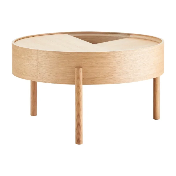 Woud Table basse Arc Ø66 cm Chêne pigmenté blanc