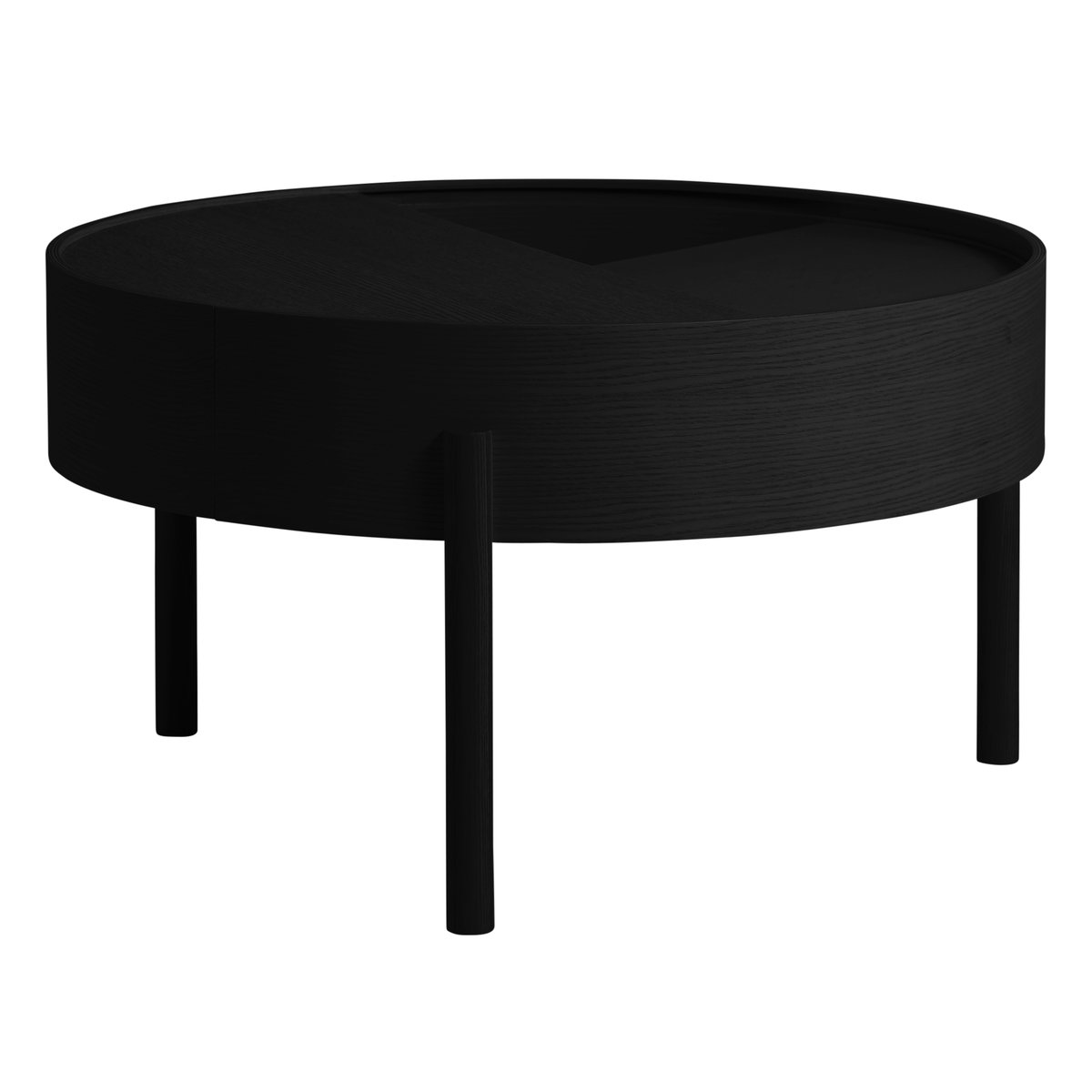 Woud Table basse Arc Ø66 cm frêne peint noir