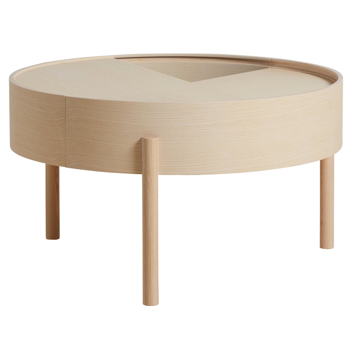 Woud Table basse Arc Ø66 cm frêne pigmenté blanc