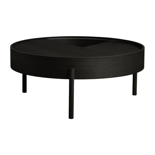 Woud Table basse Arc Ø89 cm Frêne teinté noir