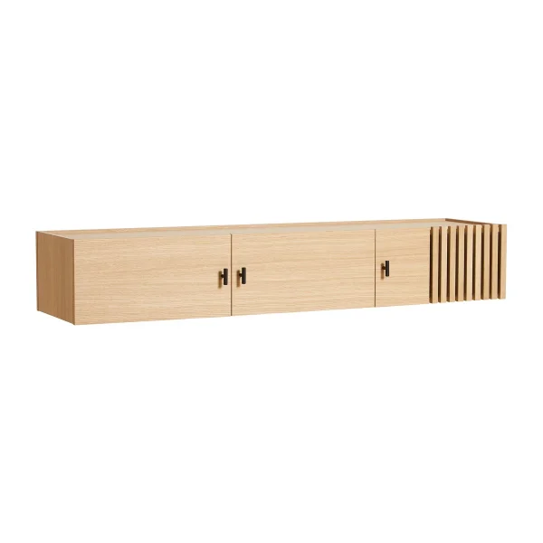 Woud Table d'appoint Array fixée au mur, 150 cm Chêne pigmenté blanc