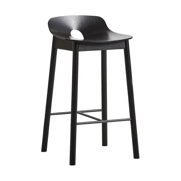 Woud Tabouret de bar Mono 65 cm Chêne peint en noir