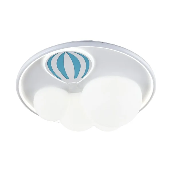 Zuma Line Balloon - plafonnier - Ø 47 x 15 cm - 3 niveaux de gradation - 42W LED inclus - blanc avec bleu