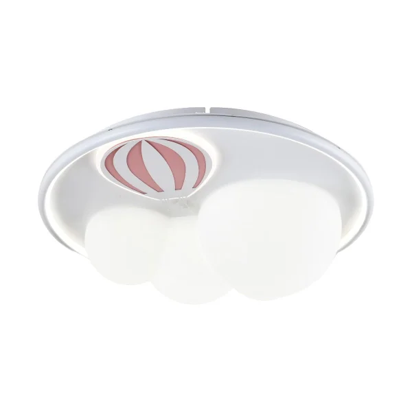 Zuma Line Balloon - plafonnier - Ø 47 x 15 cm - 3 niveaux de gradation - 42W LED inclus - blanc avec rose