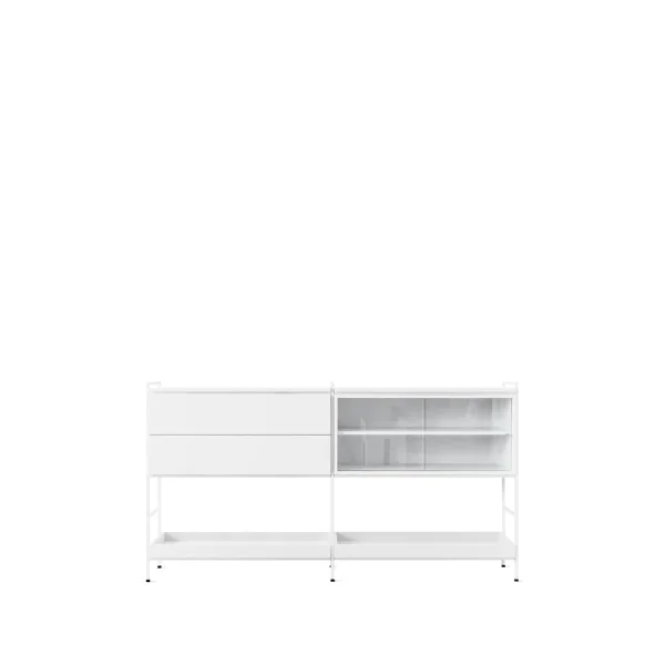 Zweed Buffet Molto Medium blanc, 2 sections avec vitrine