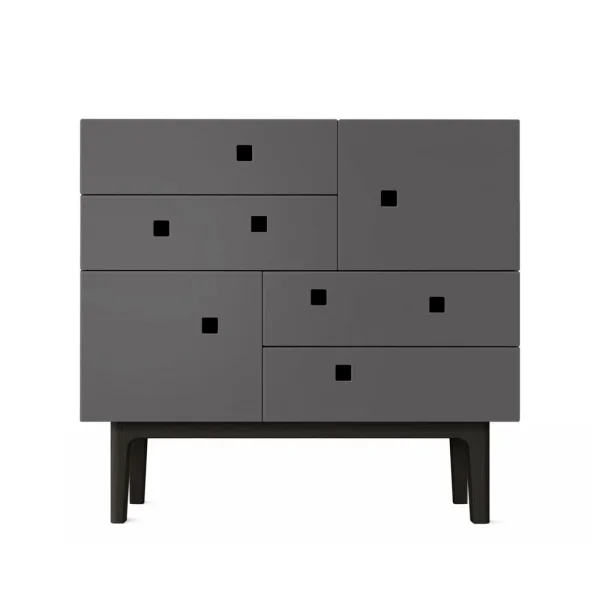 Zweed Commode Peep B1 slate grey, laqué noir