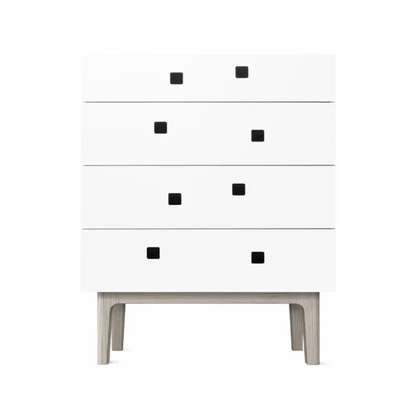 Zweed Commode Peep B3 blanc, chêne pigmenté blanc