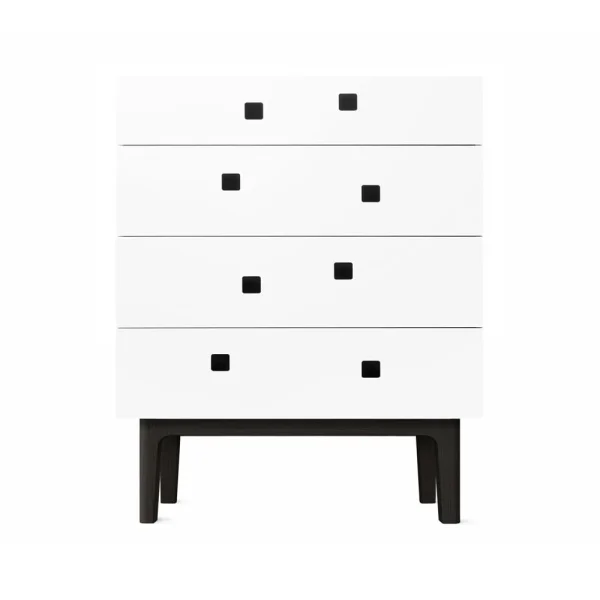 Zweed Commode Peep B3 blanc, laqué noir