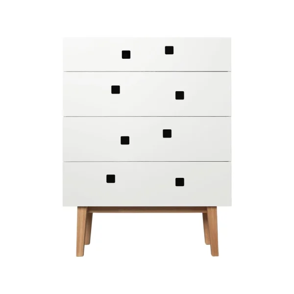 Zweed Commode Peep B3 blanc, retro, structure en chêne