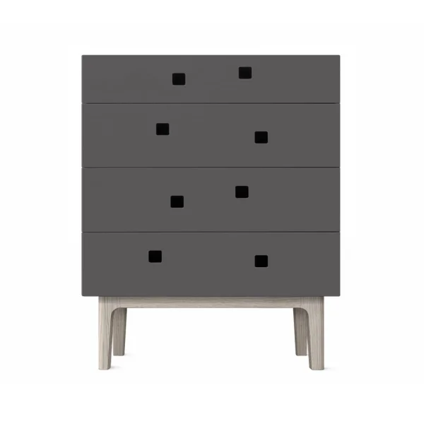 Zweed Commode Peep B3 slate grey, chêne pigmenté blanc